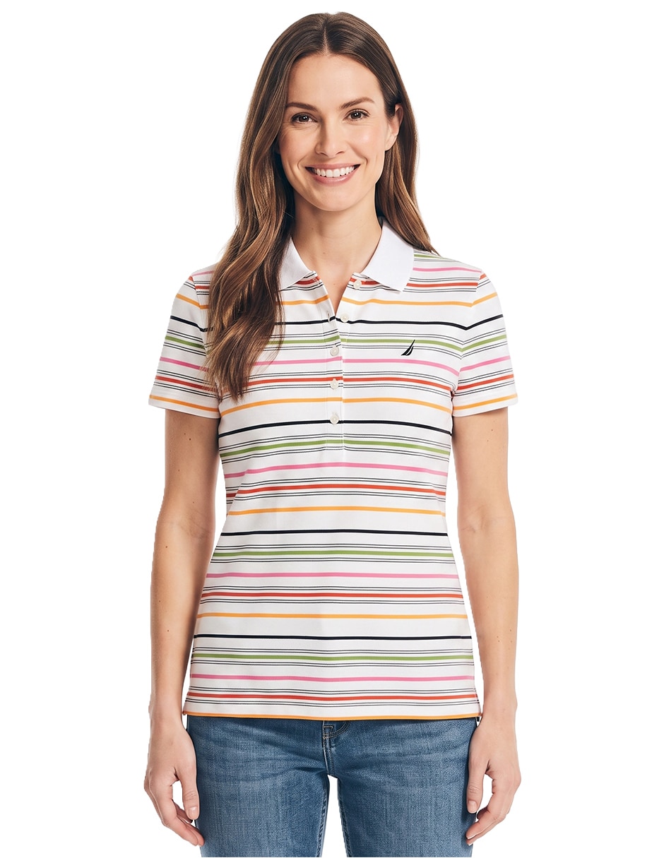 Playera manga corta cuello polo para mujer 4