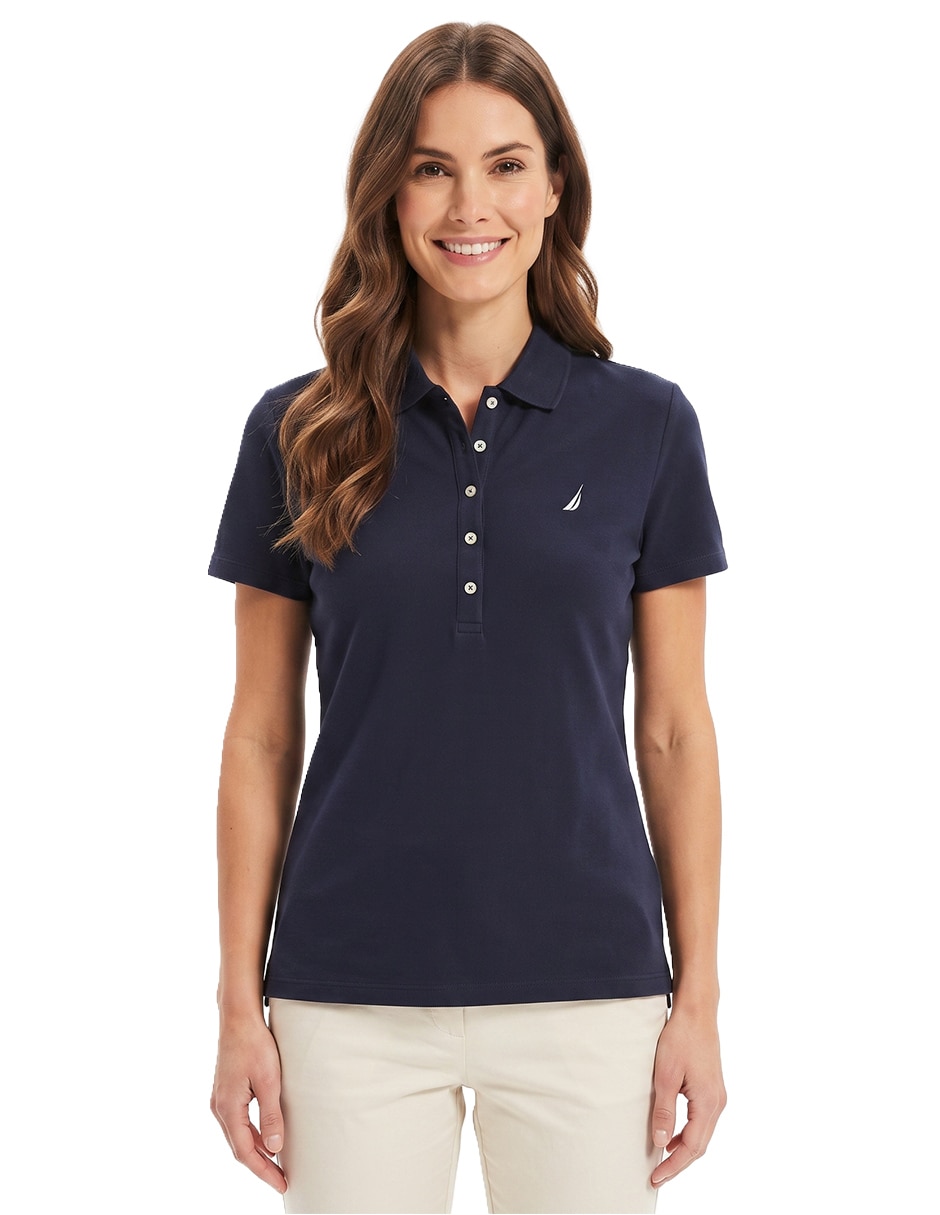 Playera manga corta cuello polo para mujer 5