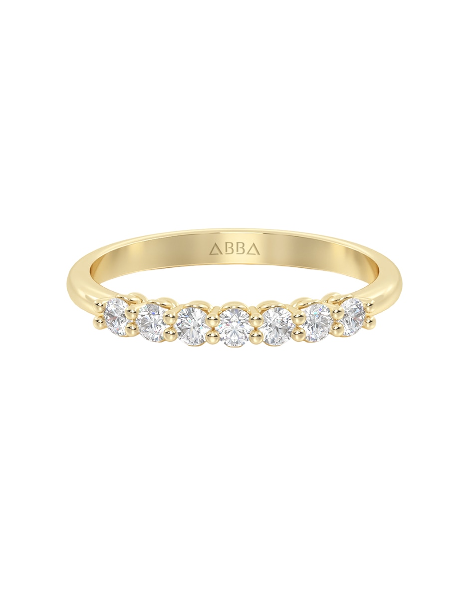 Anillo 14 k de oro zirconia brillante