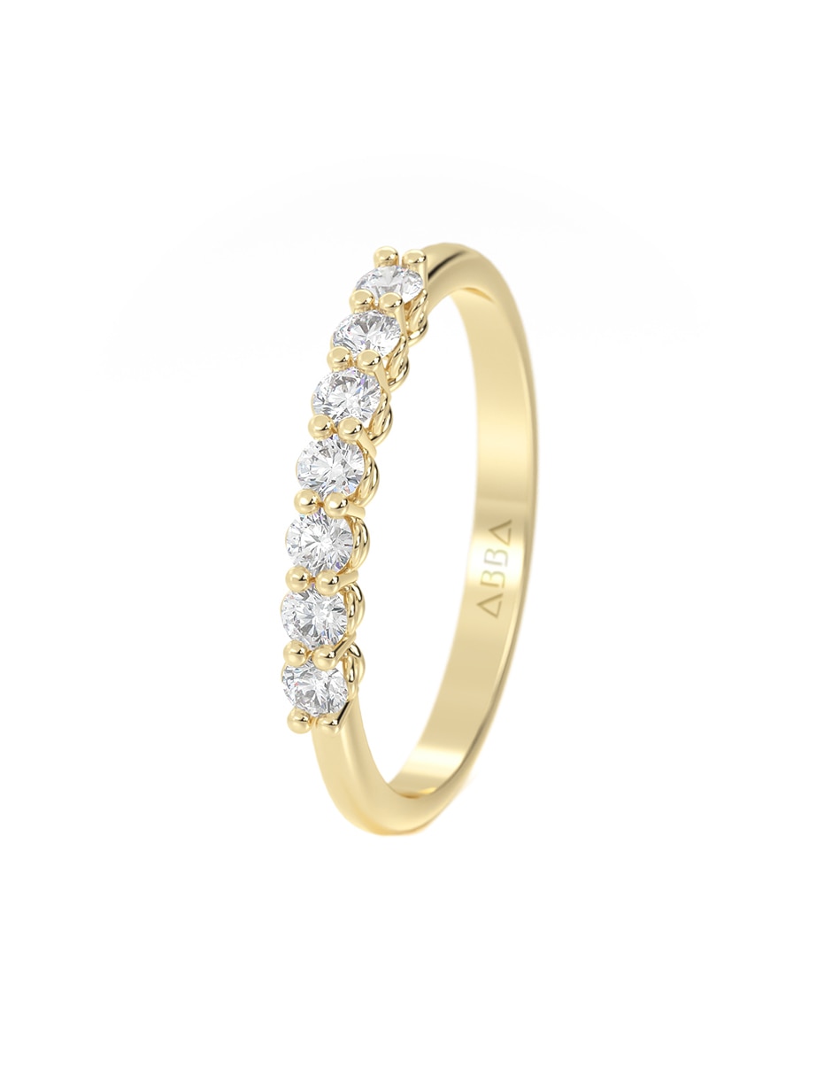 Anillo 14 k de oro zirconia brillante 4