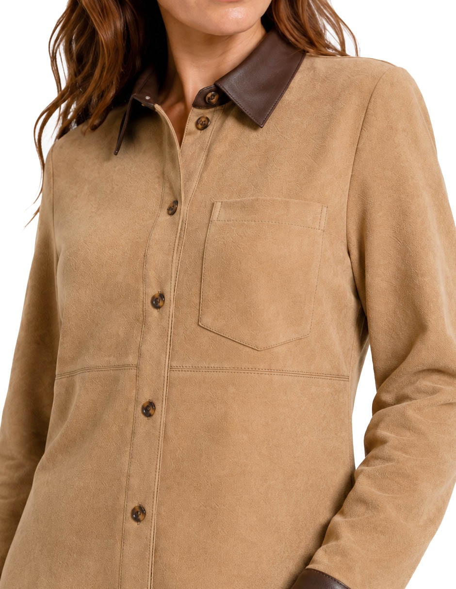 Blusa camisera manga larga para mujer 4