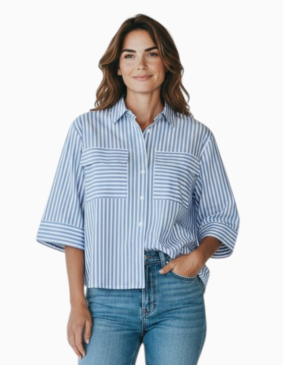 Blusa camisera marsel manga 3/4 para mujer Blusa camisera marsel manga 3/4 para mujer