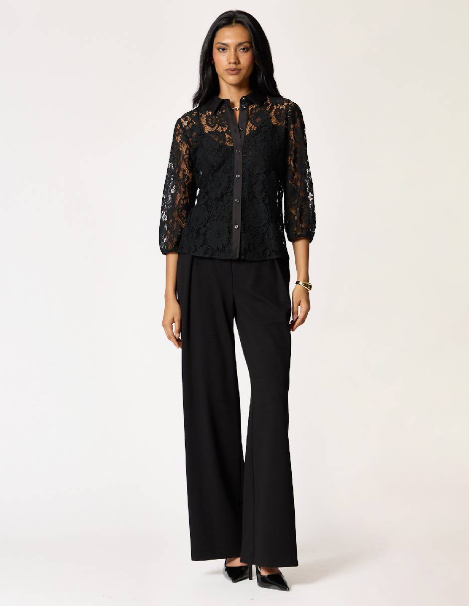 Blusa camisera manga larga para mujer 6