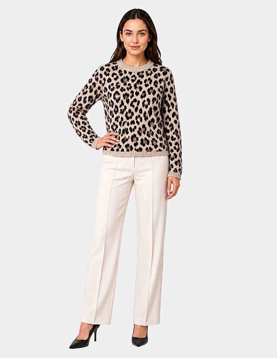 Suéter cuello redondo para mujer 4