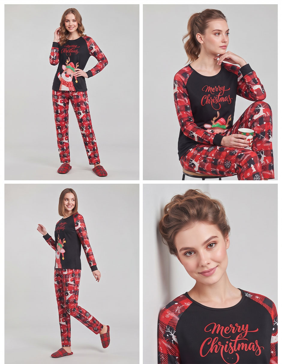 Conjunto pijama Navideña Navidad para mujer