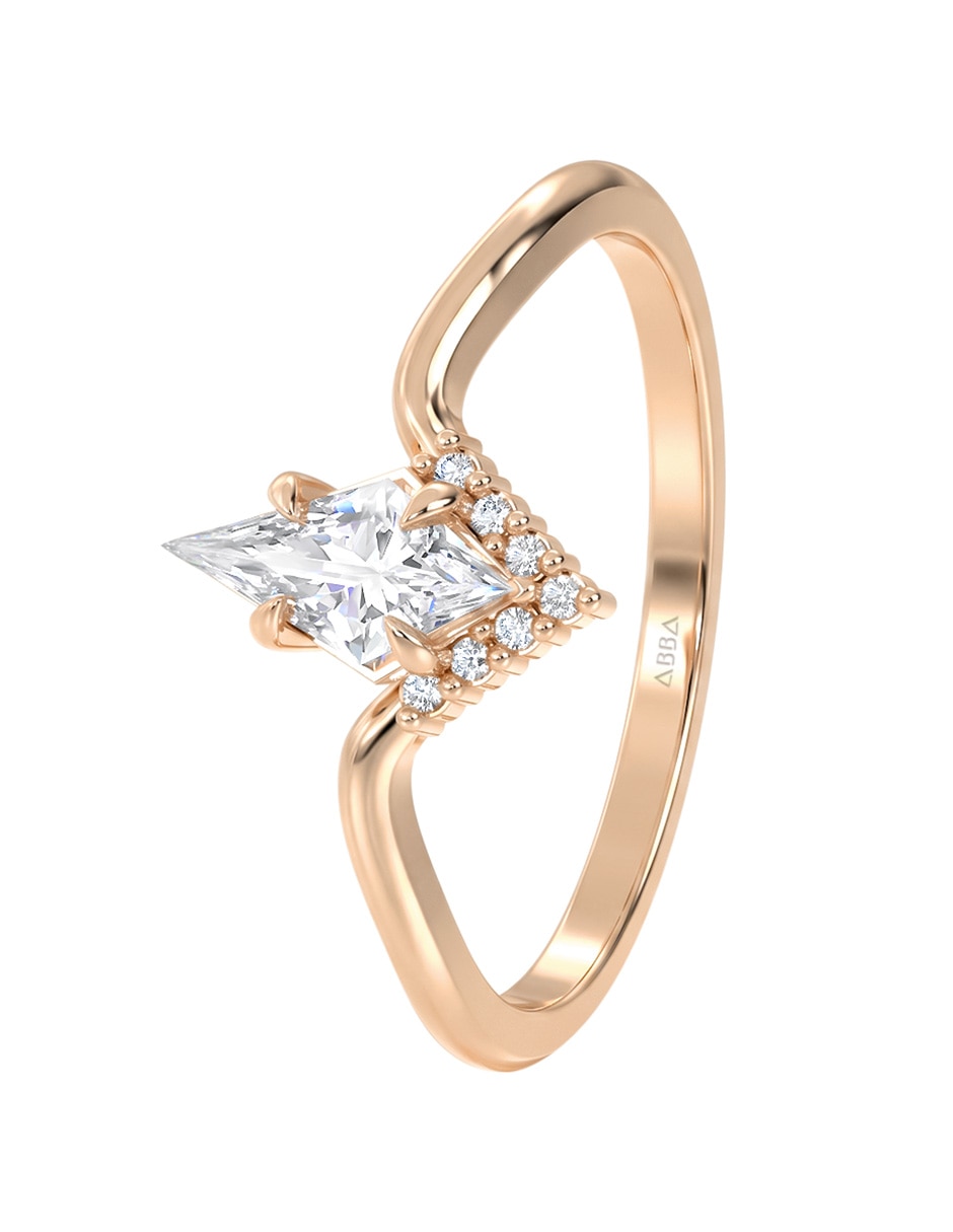 Anillo 14 k de oro zirconia brillante 3