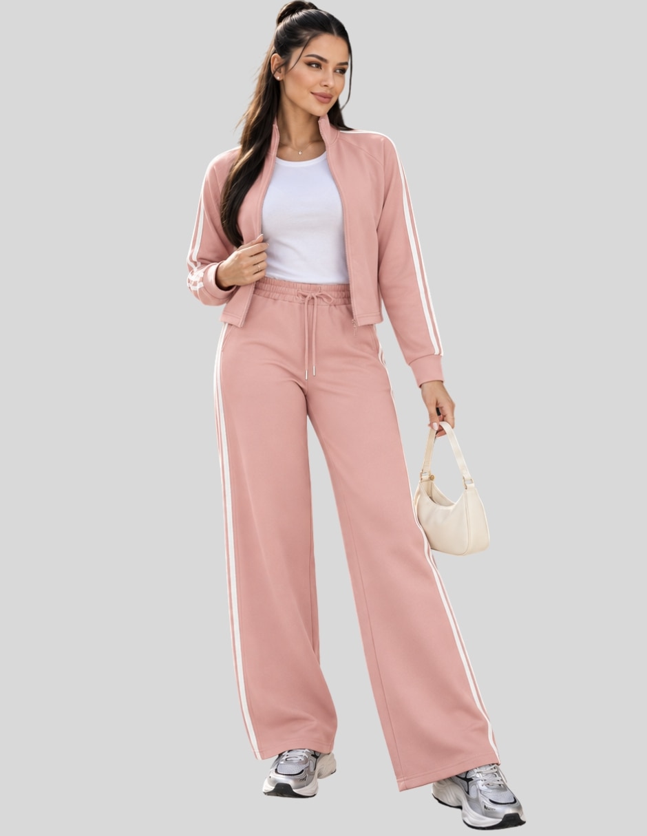 Conjunto Casual Conjunto 2 Piezas para Mujer Blusa Manga Corta y Pantalón Palazzo Floral Casual Chic de Poliéster para No aplica Mujer 2