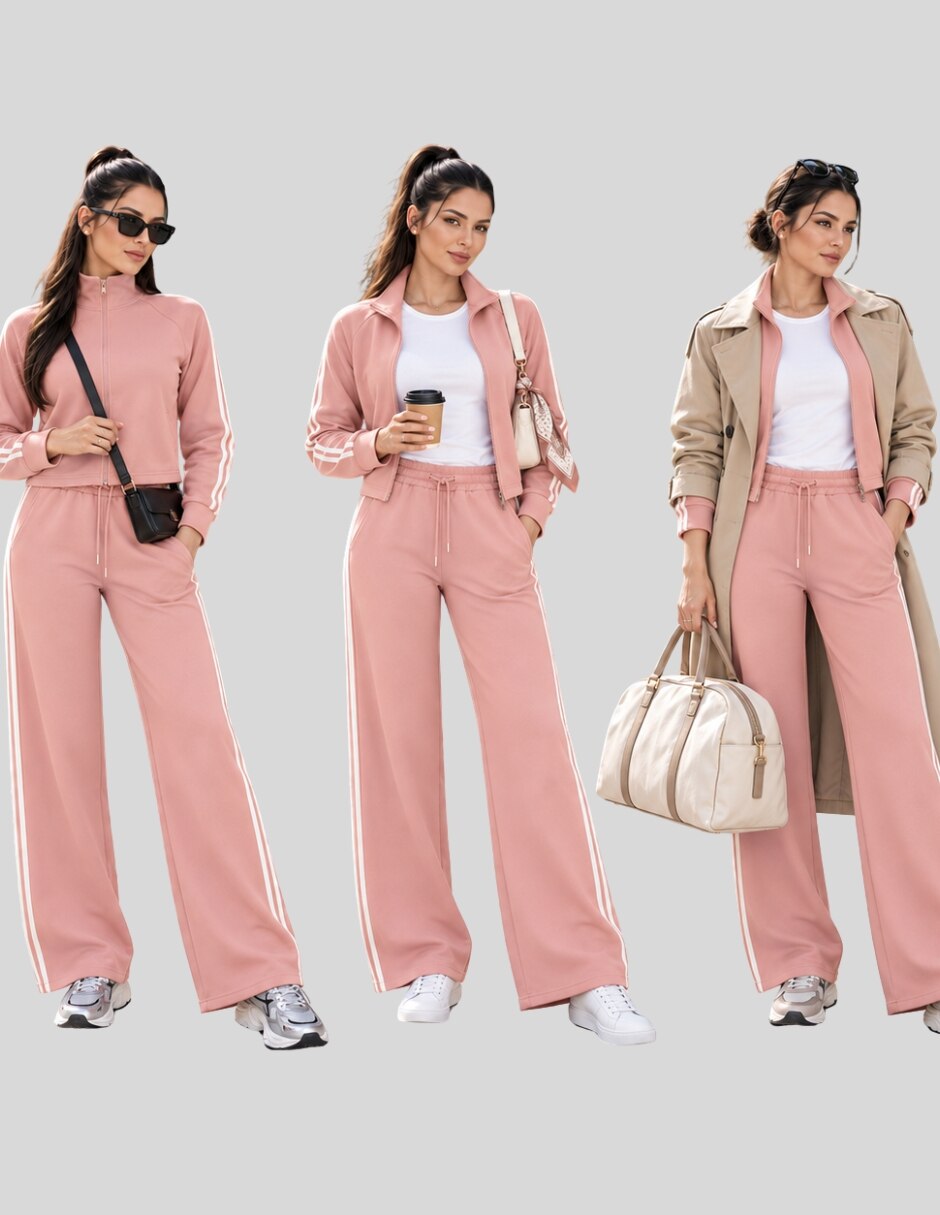 Conjunto Casual Conjunto 2 Piezas para Mujer Blusa Manga Corta y Pantalón Palazzo Floral Casual Chic de Poliéster para No aplica Mujer 6
