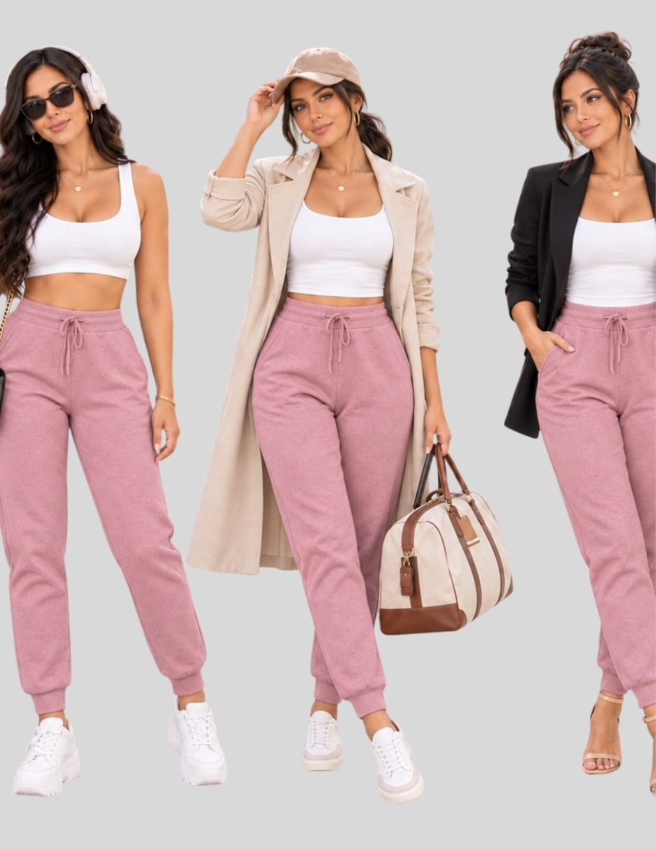 Pantalón Pants Mujer Jogger de Dama Cargo Pantalón Casual Jogger Dama Material Aterciopelado Patalones Amplio para mujer 3