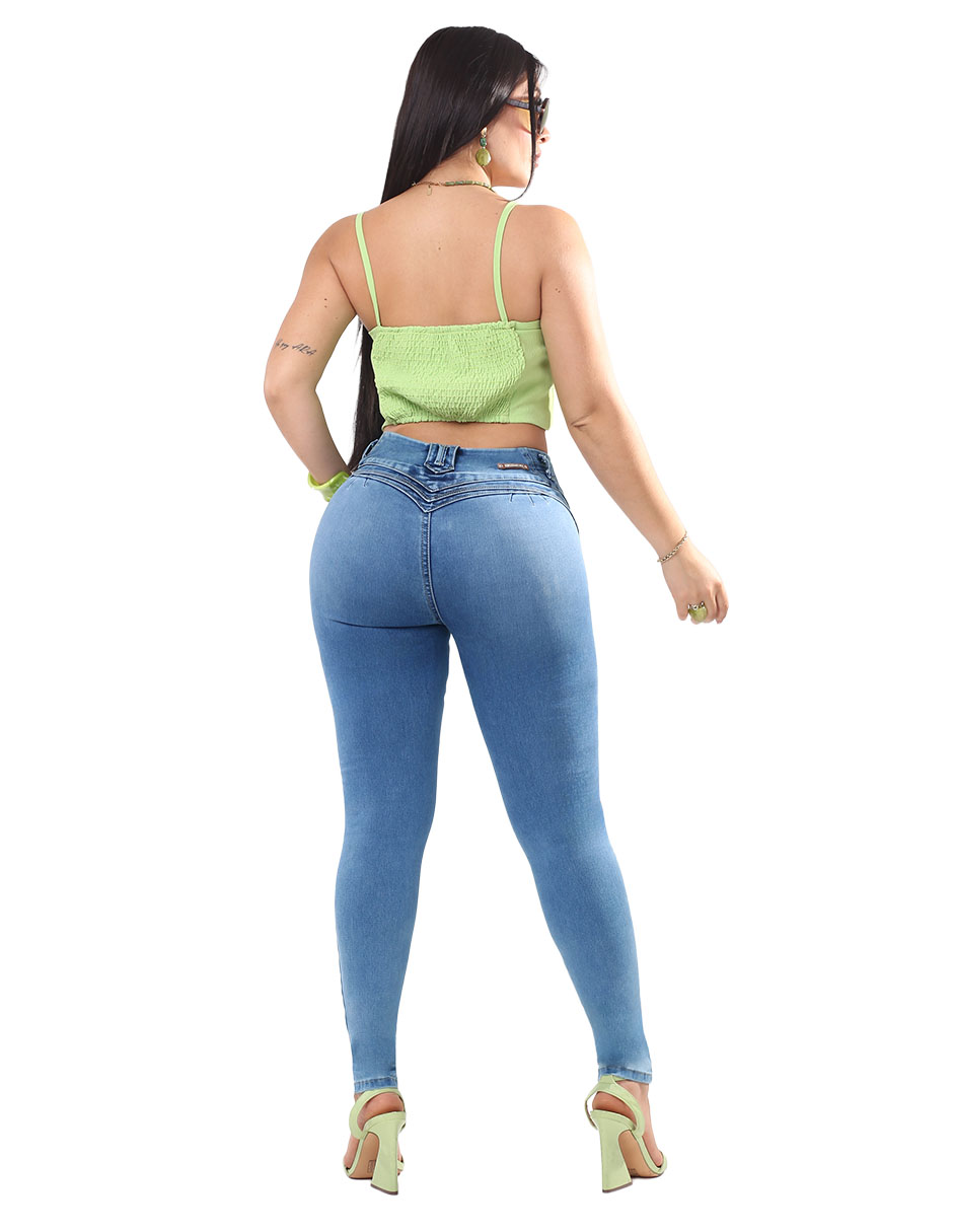 Jeans/Jegging/Jeans jogger Regular Super skinny Media cintura S4803C Otoño para mujer