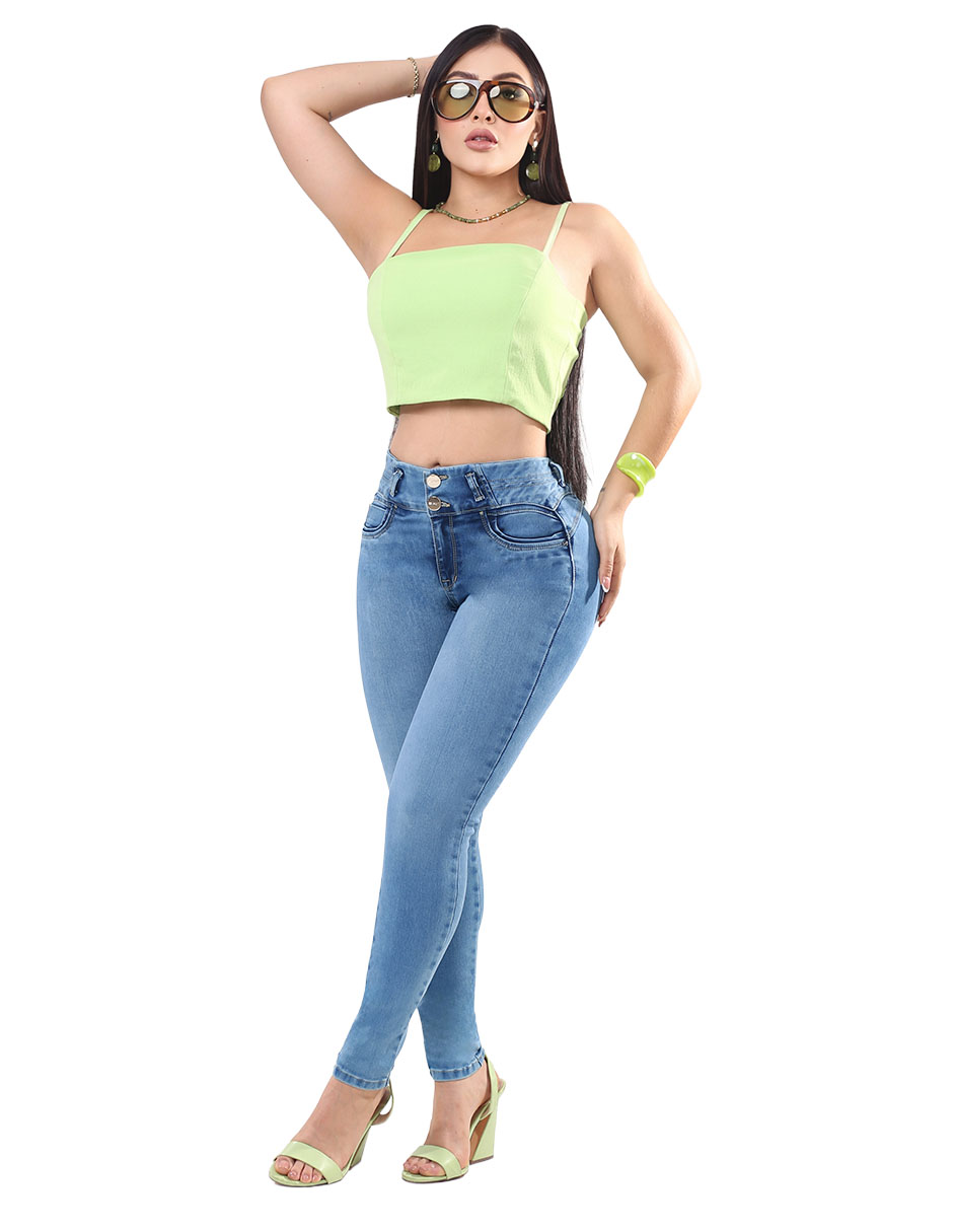 Jeans/Jegging/Jeans jogger Regular Super skinny Media cintura S4803C Otoño para mujer 7