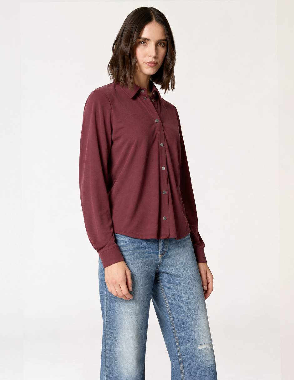 Blusa camisera manga Larga para mujer 4