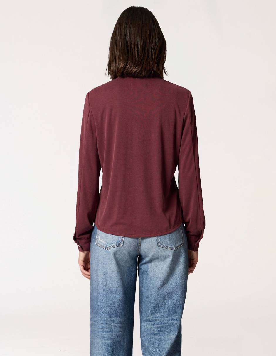 Blusa camisera manga Larga para mujer 5