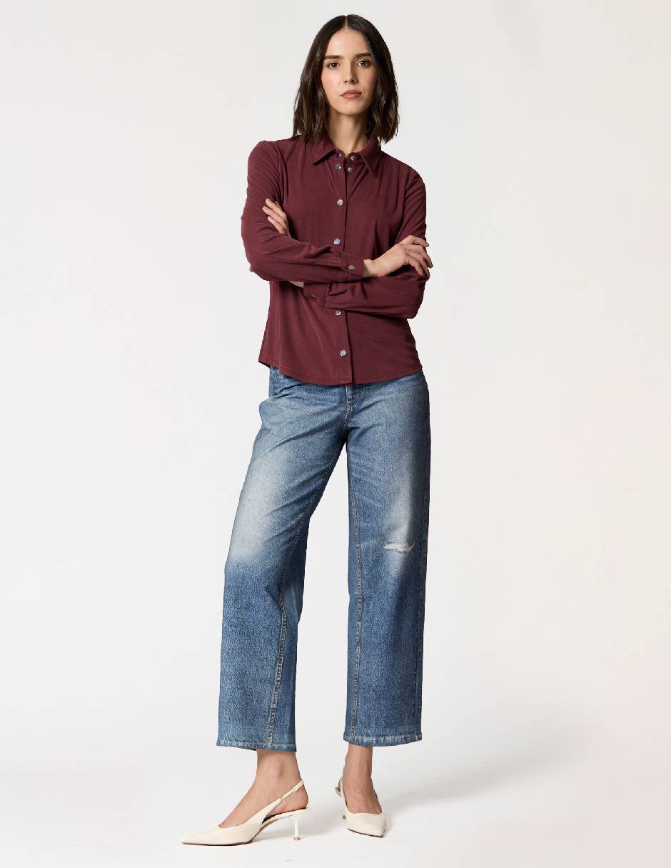 Blusa camisera manga Larga para mujer 6