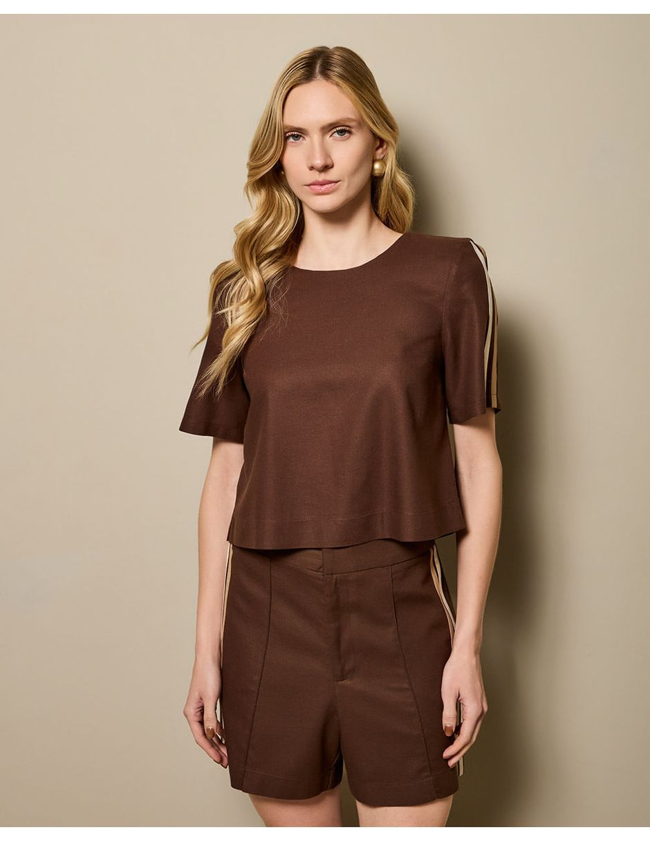 Short/Bermuda de Lino y viscosa para mujer