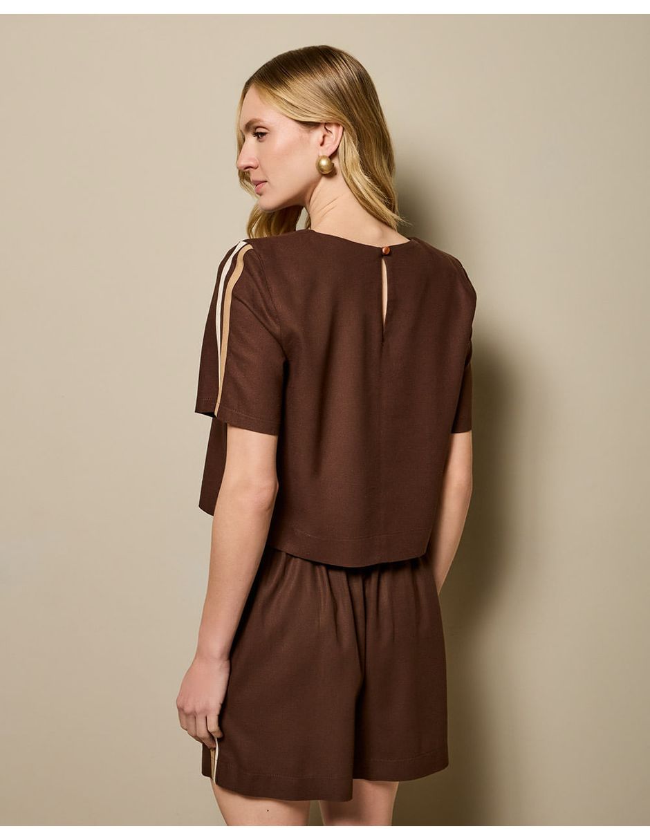 Short/Bermuda de Lino y viscosa para mujer