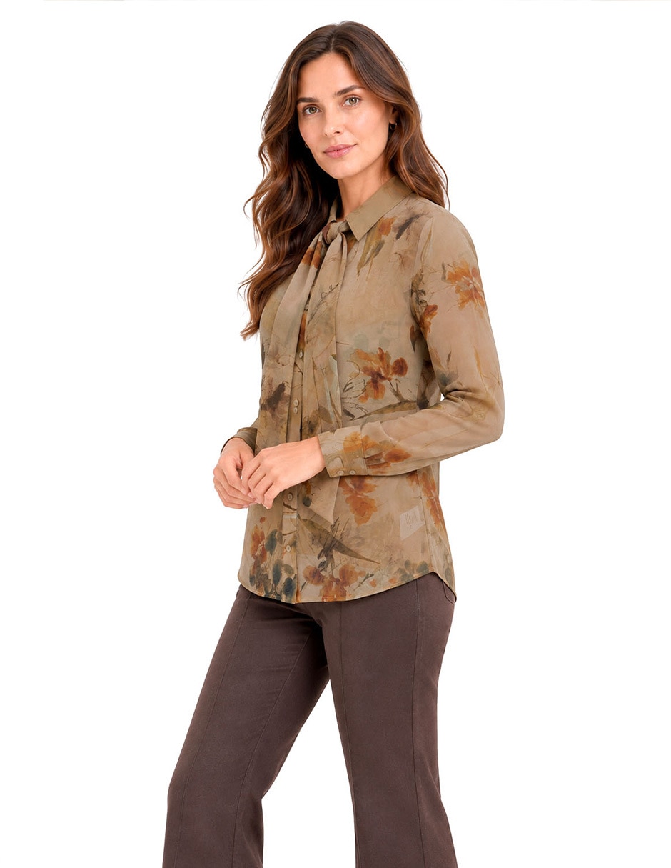 Blusa camisera manga Larga para mujer 4