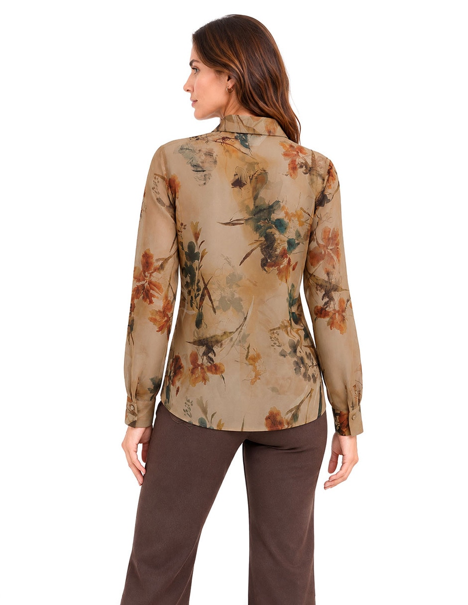 Blusa camisera manga Larga para mujer 5