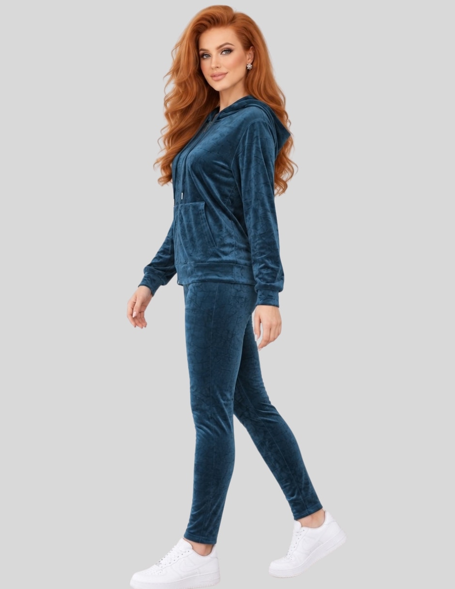 Conjunto Casual Conjunto 2 Piezas Mujer Sudadera con Capucha y Pantalón Cómodo Estilo Deportivo de Poliéster para No aplica Mujer 3