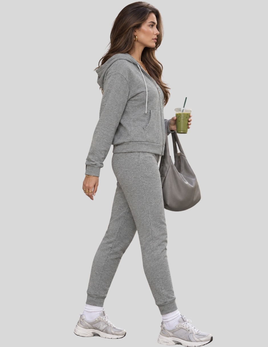 Conjunto Casual Conjunto Mujer 2 Piezas Sudadera con Capucha y Pantalón Jogger Casual Deportivo Cómodo y Térmico de Poliéster para No aplica Mujer 3