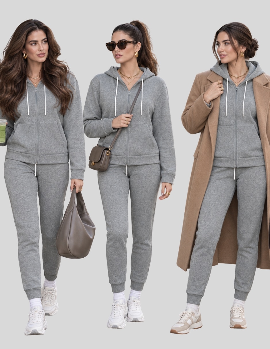 Conjunto Casual Conjunto Mujer 2 Piezas Sudadera con Capucha y Pantalón Jogger Casual Deportivo Cómodo y Térmico de Poliéster para No aplica Mujer 6