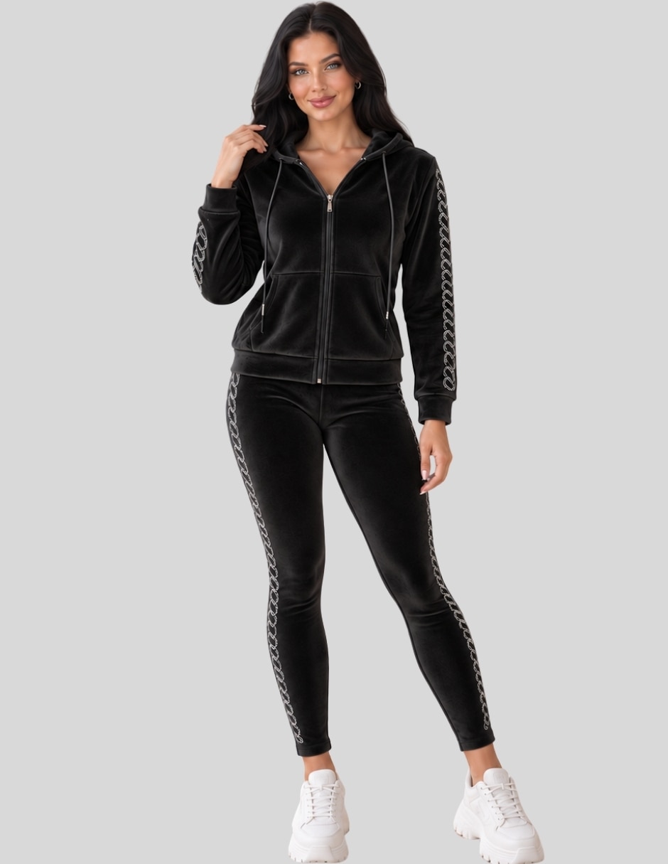 Conjunto Casual Conjunto Mujer 2 Piezas Terciopelo con Pedrería Brillante Sudadera con Capucha + Pantalón Legging de Poliéster para No aplica Mujer Conjunto Casual Conjunto Mujer 2 Piezas Terciopelo con Pedrería Brillante Sudadera con Capucha + Pantalón Legging de Poliéster para No aplica Mujer