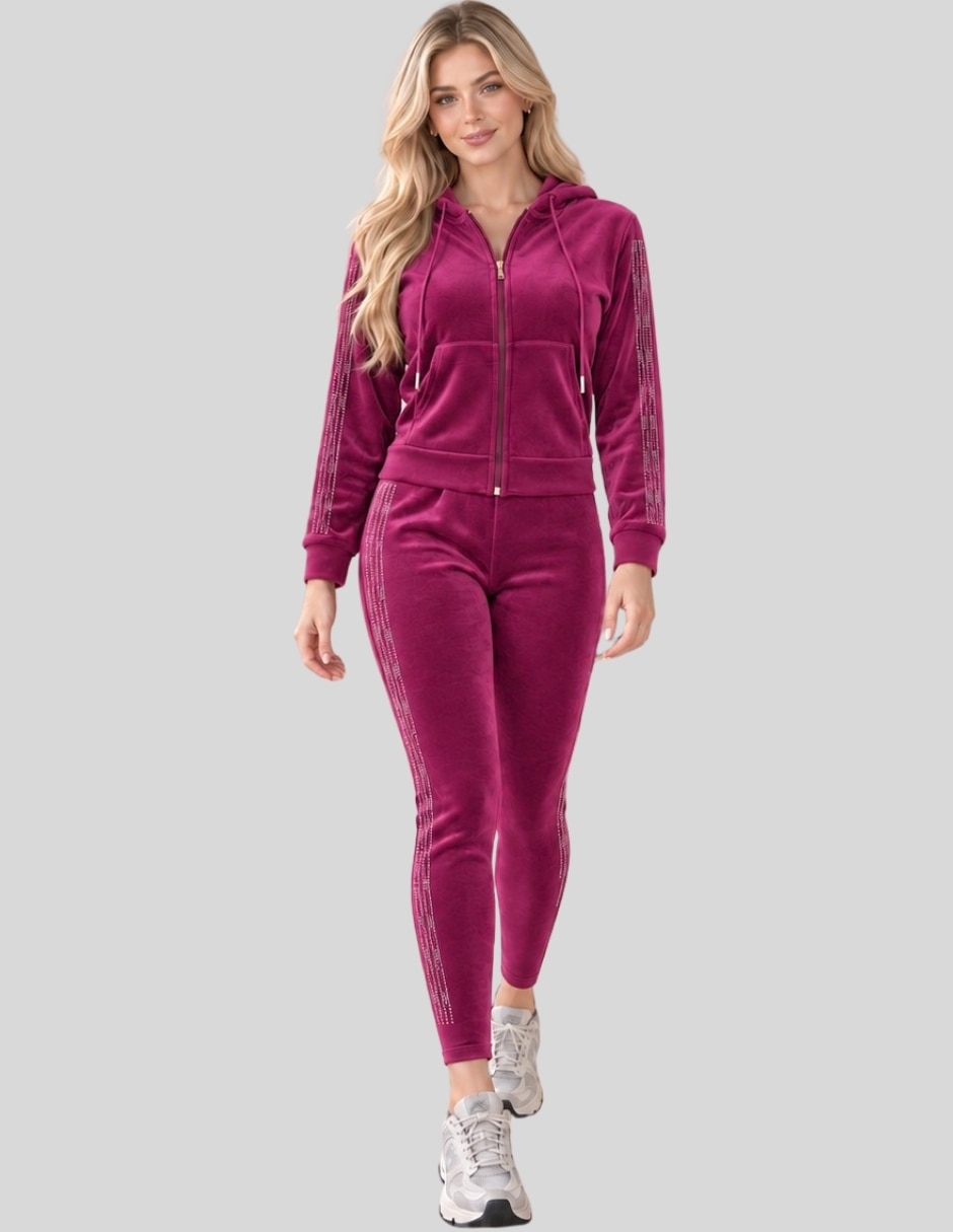 Conjunto Casual Conjunto Mujer 2 Piezas Terciopelo con Pedrería Brillante Sudadera con Capucha + Pantalón Legging de Poliéster para No aplica Mujer Conjunto Casual Conjunto Mujer 2 Piezas Terciopelo con Pedrería Brillante Sudadera con Capucha + Pantalón Legging de Poliéster para No aplica Mujer