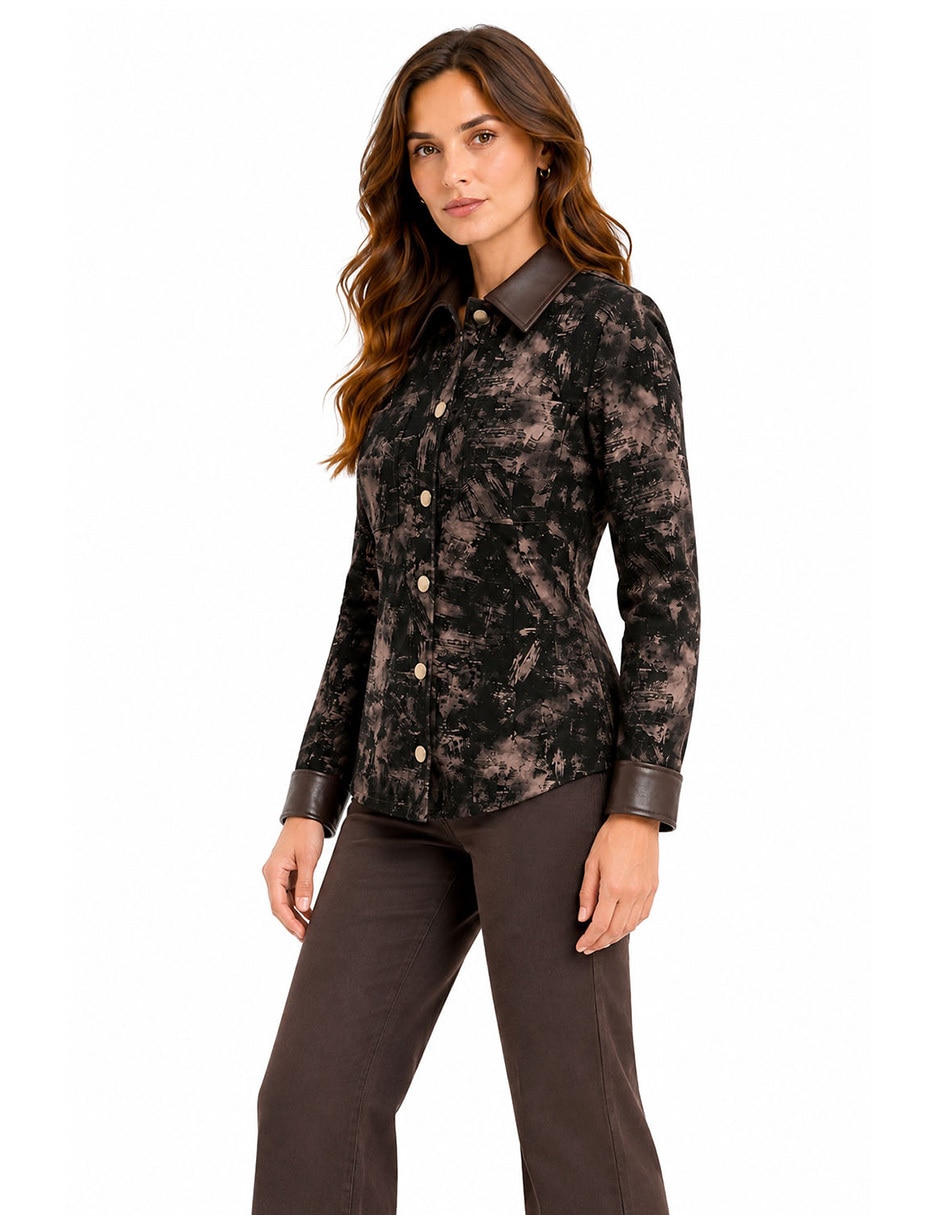 Blusa camisera manga Larga para mujer 4