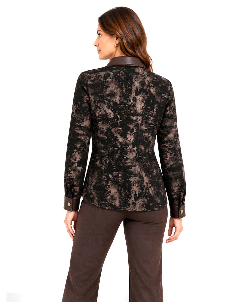 Blusa camisera manga Larga para mujer 5