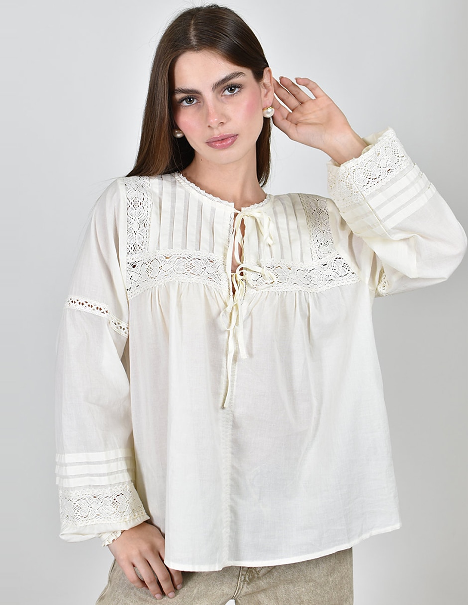 Blusa manga larga para mujer