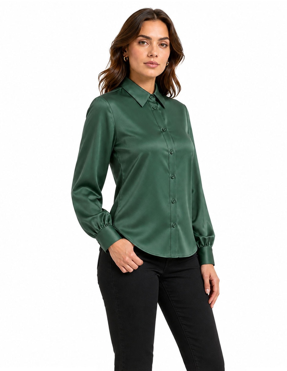 Blusa camisera manga larga para mujer 3