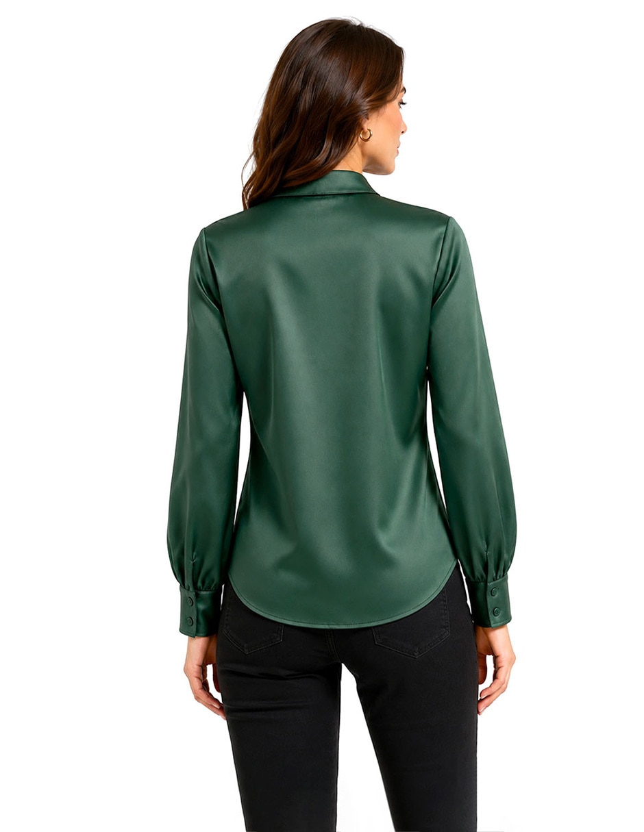 Blusa camisera manga larga para mujer 4