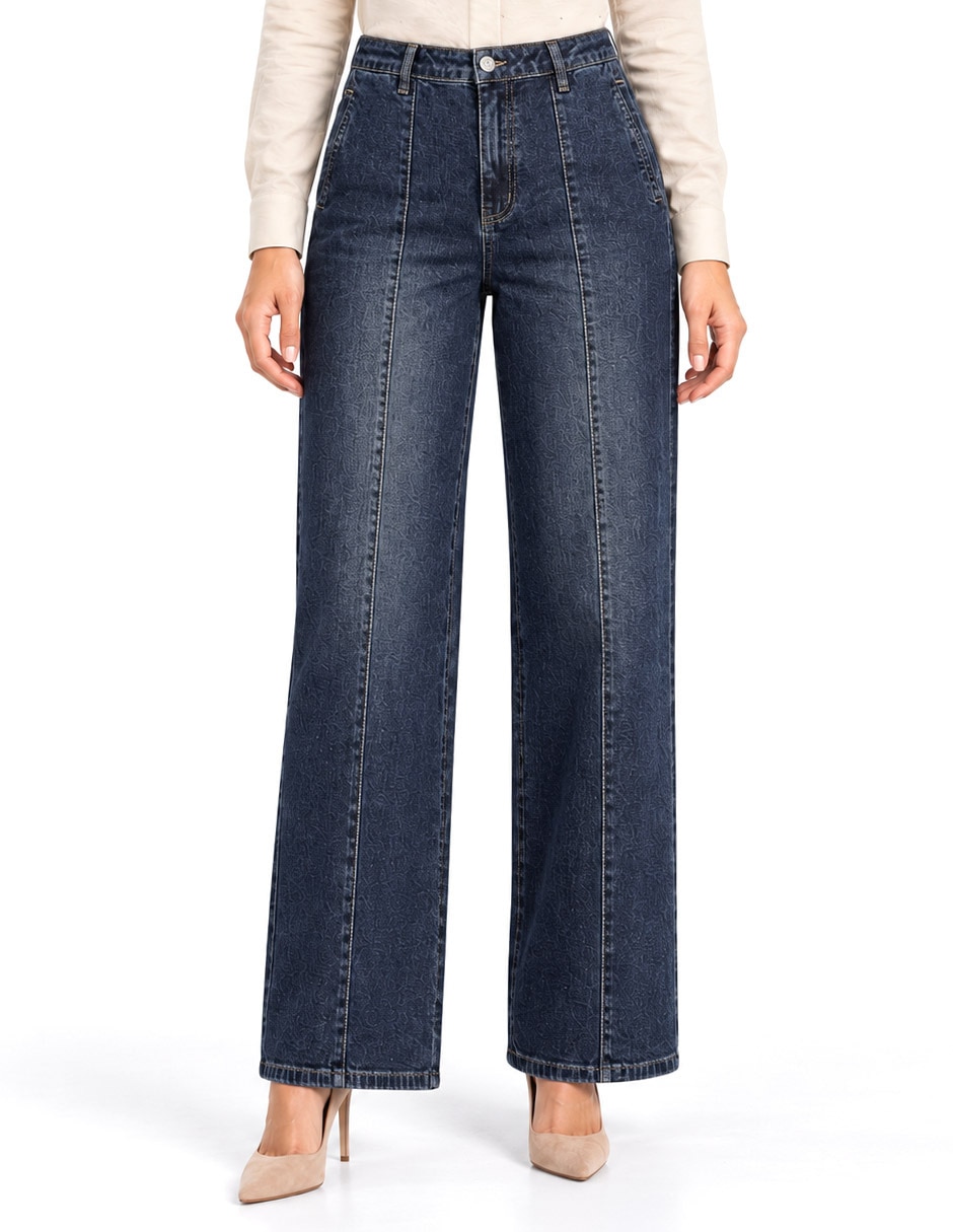 Jeans relajado cintura para mujer 1