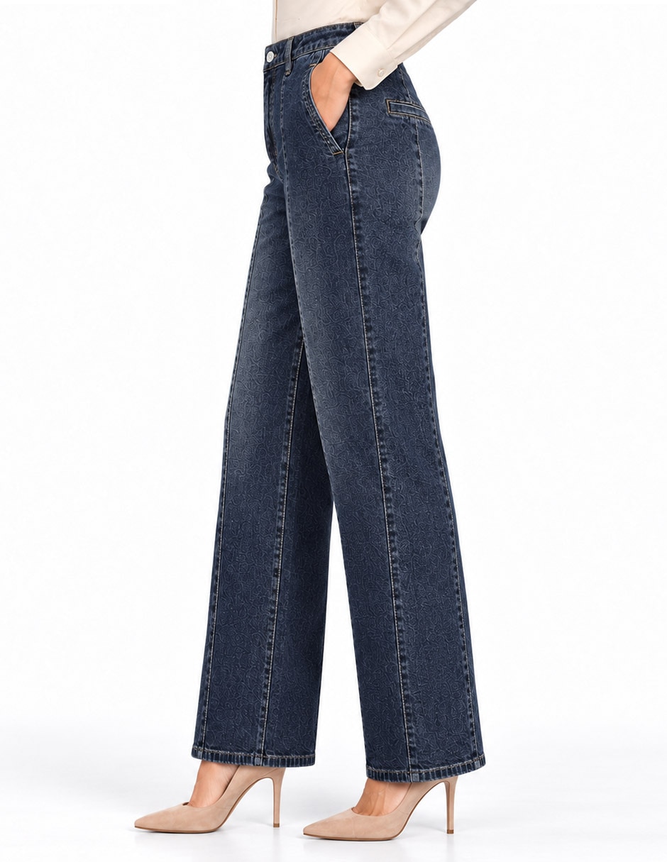 Jeans relajado cintura para mujer 4