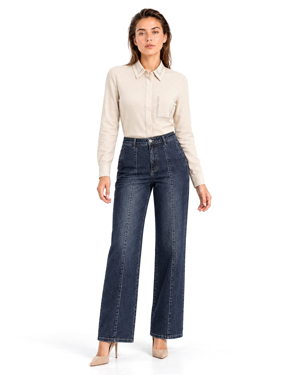 Jeans relajado cintura para mujer 6