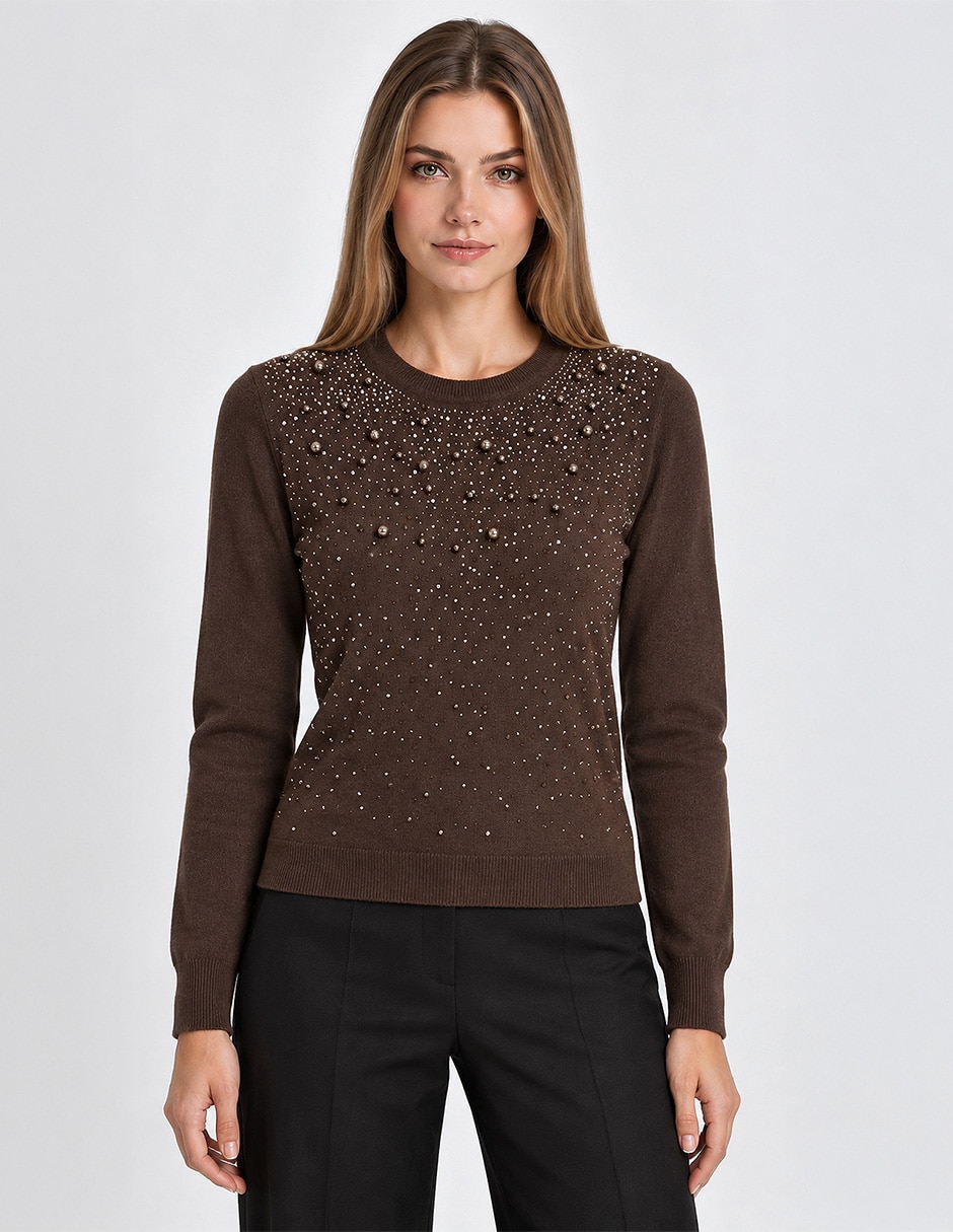 Suéter cuello redondo para mujer Suéter cuello redondo para mujer