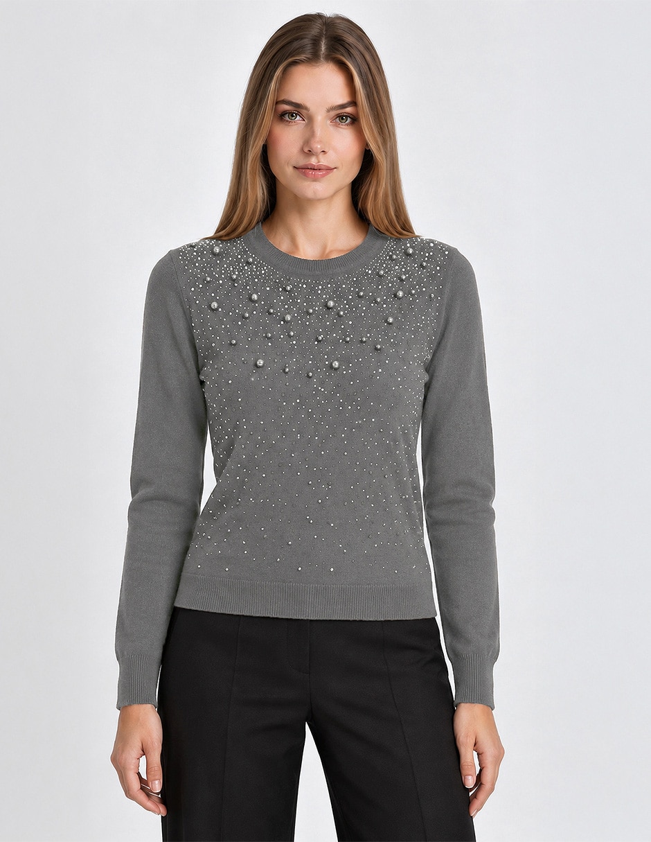 Suéter cuello redondo para mujer 1