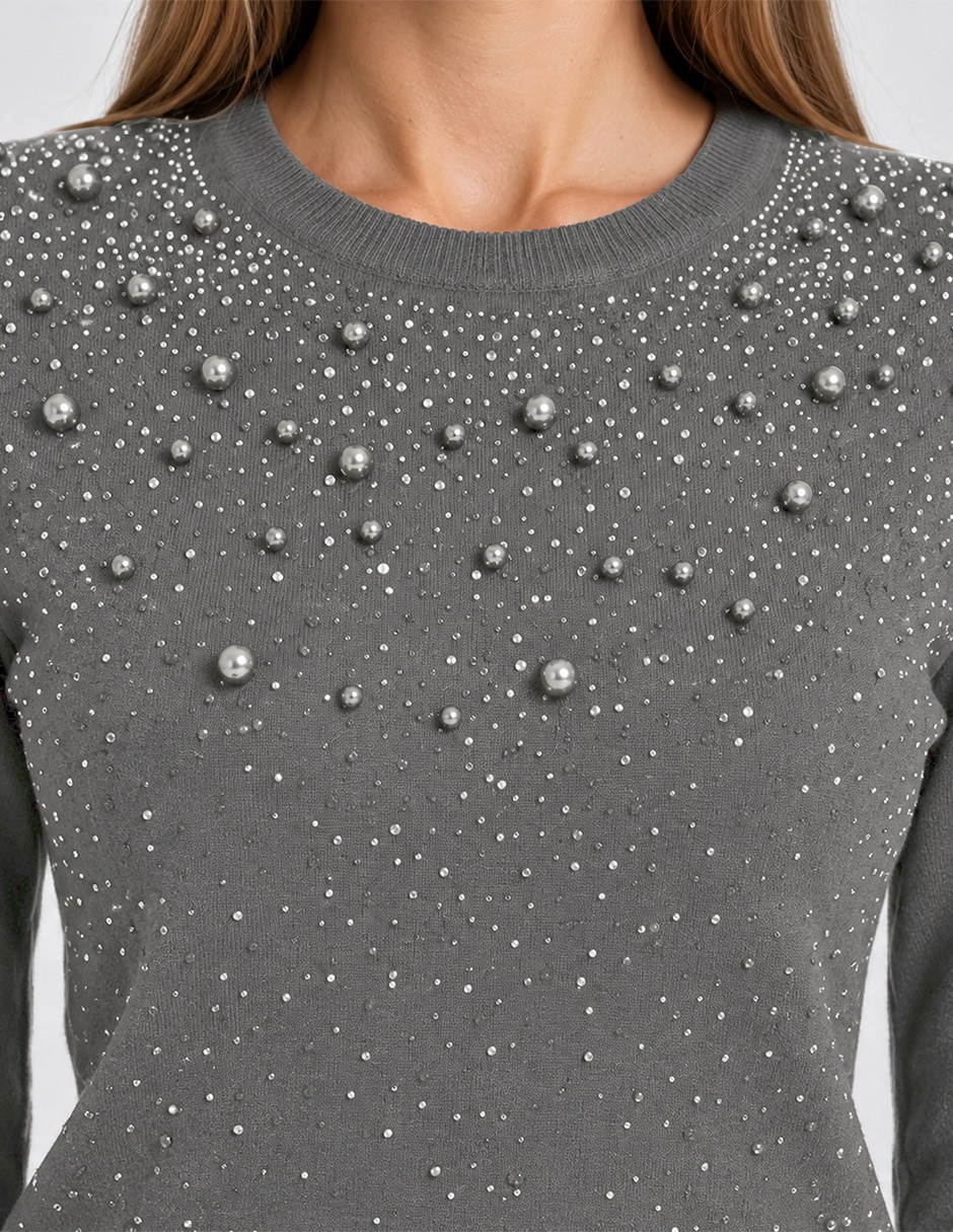 Suéter cuello redondo para mujer 4