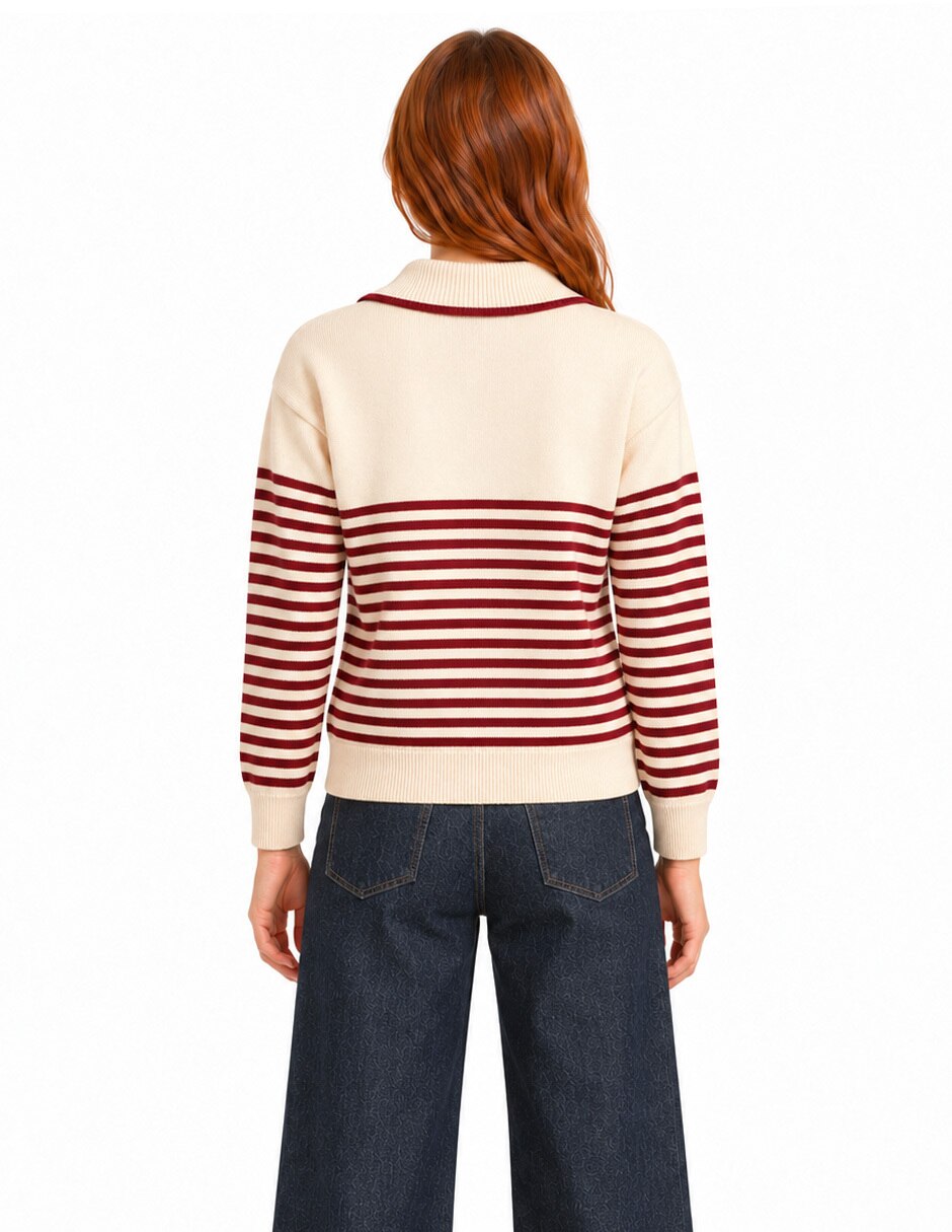 Suéter cuello polo para mujer 5