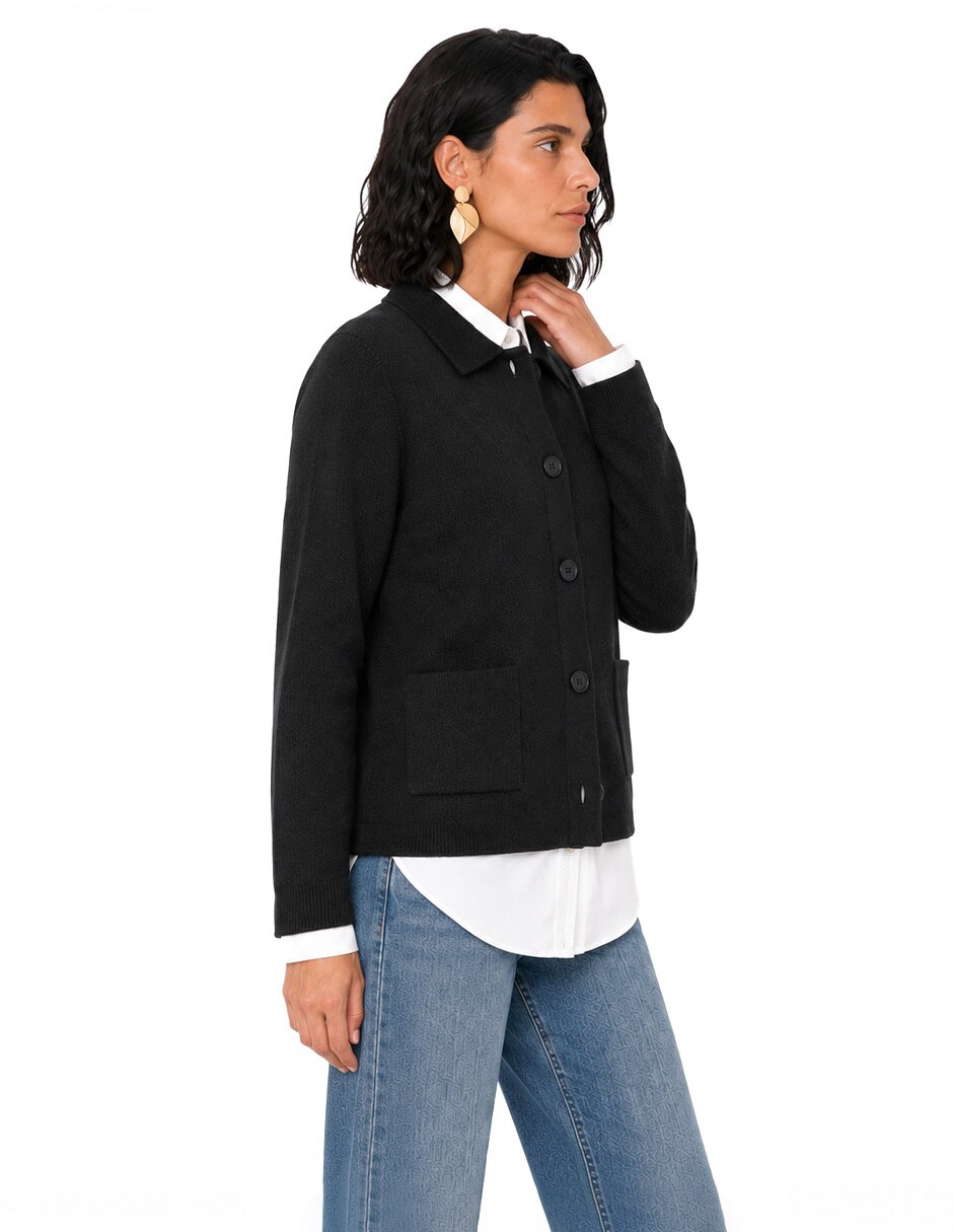 Suéter cuello polo para mujer 4